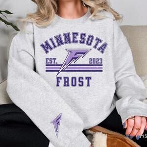 2023 Minnesota Frost Hockey Sweatshirt With Sleeve Design, Minessota